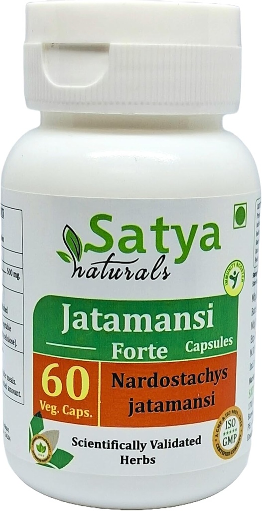 Jatamansi Forte Capsules 500 mg. 60 Veg. Capsule | Jatamansi (Nardostamansis Jatamancis) คลาย Capsoles สําหรับผู้ชายและผู้หญิง | Ayurvood Herupball Herplement/Remes/ |1 Forte (1 Publues).