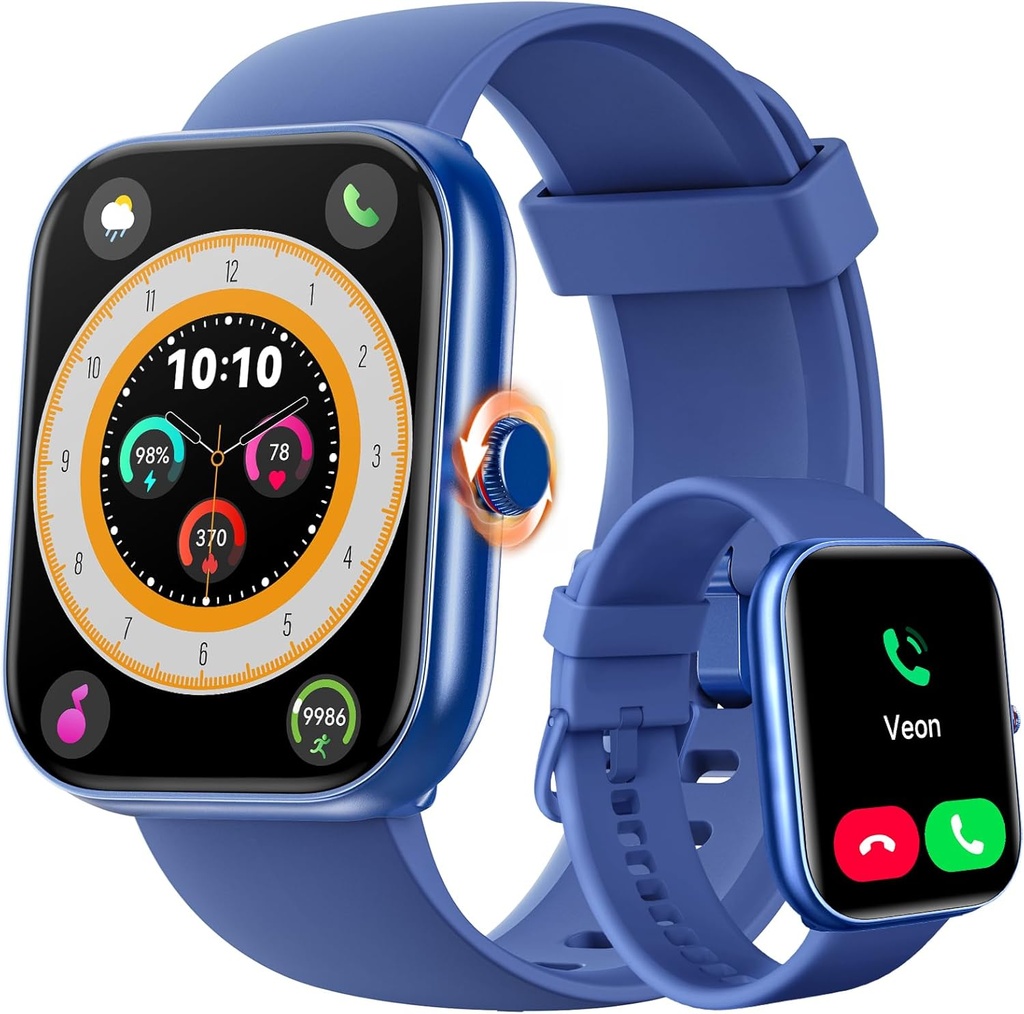 ENOMIR Smart Watch for Women Miehet (Vastaus/Make puhelut) Yhteensopiva iPhone/Android/Samsung, Alexa Sisäänrakennettu, [1.91" HD Screen] vedenpitävä Fitness Watch with Heart Rate/Sleep/SpO2 Monitor(Blue)