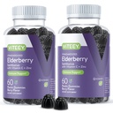 Viteey Sambucus Elderberry Gummies for Adults – Elderberry Vitamin C and Zinc Immunity Gummies - Vegan, Gluten-Free – 120 Count
