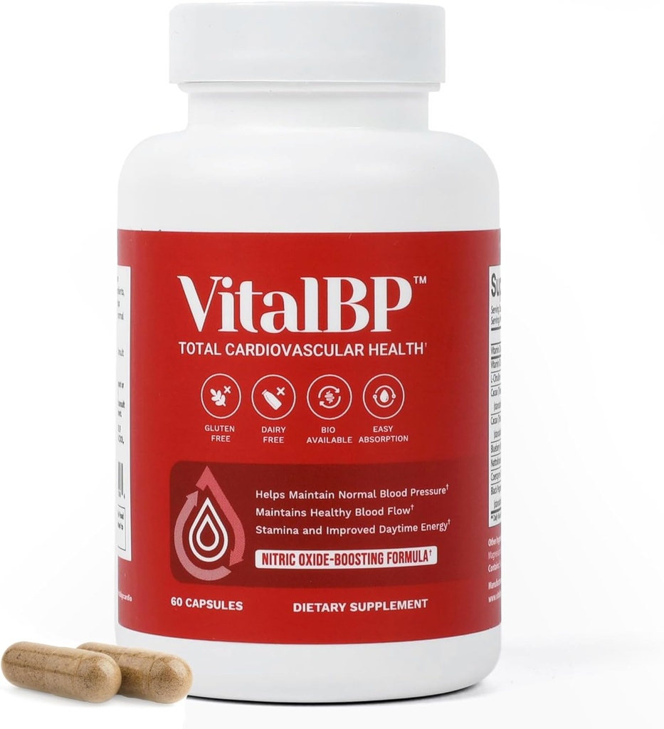 Vital BP - Suport per a la Pressió normal de Blood - ajuda el flux de sang i les Arteries - amb CoQ10, L-Citruline, i K2 i D3-60 Capsule
