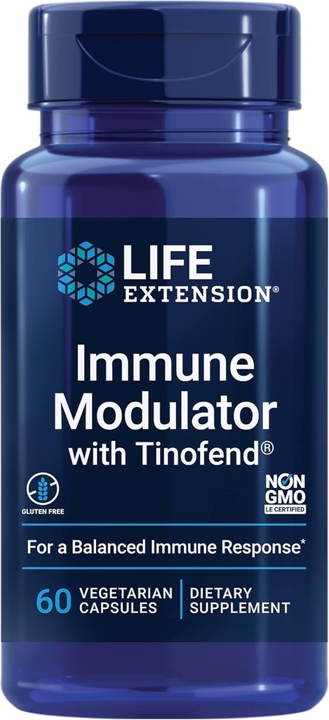Tinofend® ilə Life Extension Immune Modulator, Gluten-Free, Non-GMO, Vegetarian, 60 Kapsüls