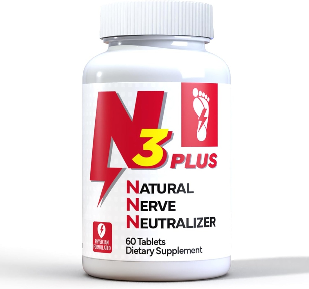 N3 Natural Nerve Neutralizer Plus - Hermotuki täydentää D3-vitamiinia, B1, B6 ja B12, Life...