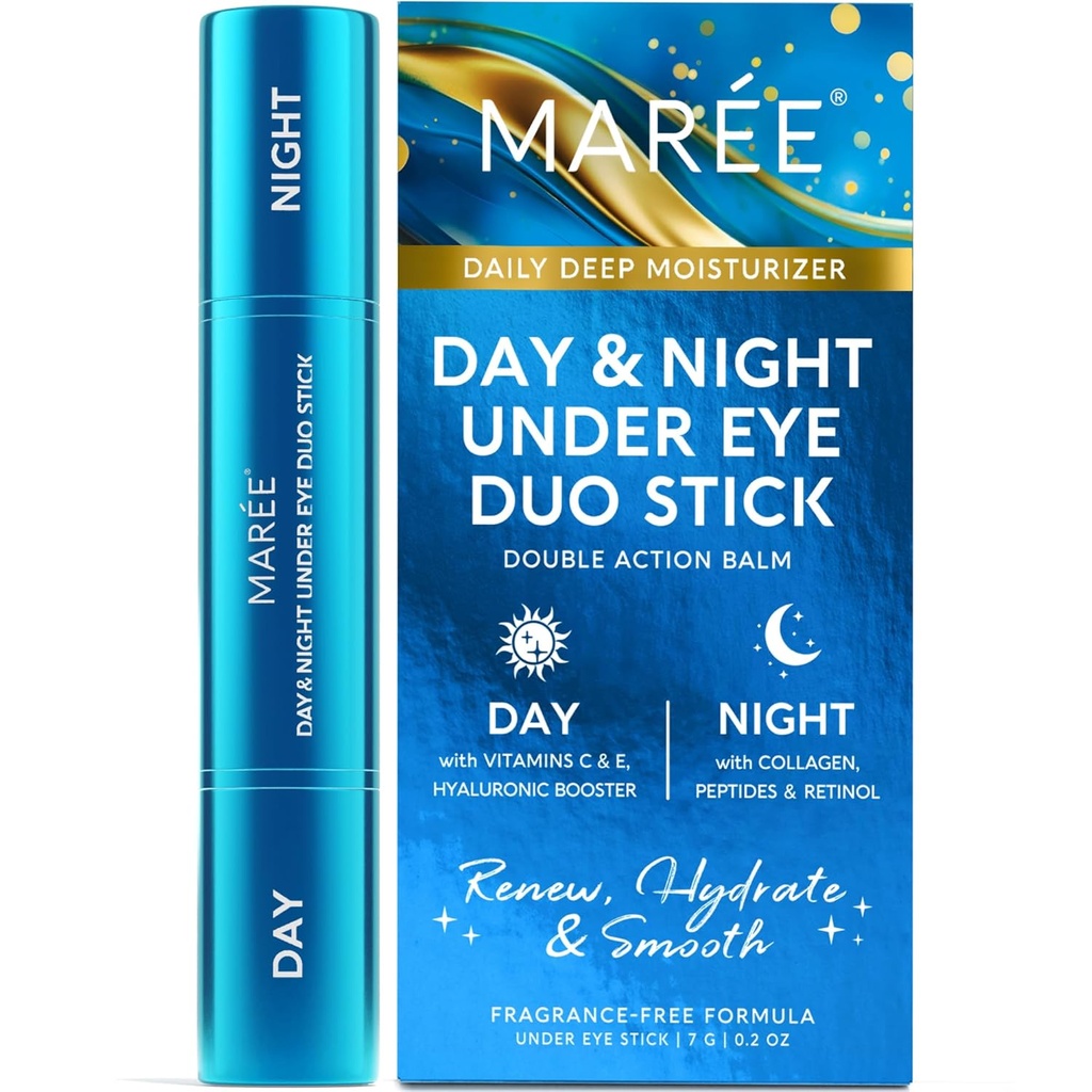 MAREE Under Eye Balm Stick - Under Eye Brightener for Dark Circles Anti-aging Face Moisturizer - Hyaluronic Acid Vitamin C Serum & Retinol Cream Skin Care - Wrinkle Stick Hydrating Retinol Balm