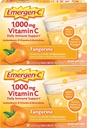 Emergen- C 1000mg vitamin C prášek, s antioxidanty, B vitaminy a elektrolyty, vitamín C doplňky pro imunitní podporu, kofein zdarma nápoj mix, Tangerine Flavor - 60 Počet / 2 Měsíční dodávky