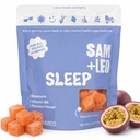 SAM+LEO Sleep Gummies for Kids & Teens with Melatonin, Passion Flower & Vitamin B6 - Gentle Sleep Aid Gummies for Restful Sleep | Natural, Drug Free, Vegan & Gluten Free, Passion Fruit Flavor (60 ct)