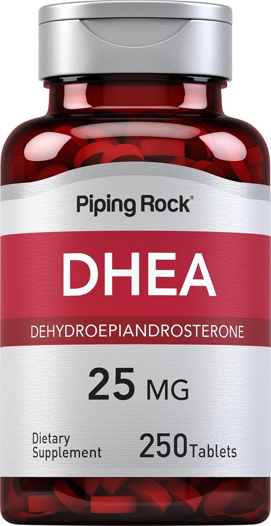 Piping Rock DHEA 25 mg Xiv 124; 250 Tablets Xiv 124; Dehydroepiandrosteron Supplement Xiv 124; Non-GMO, Gluten Free