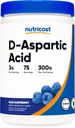 Nutricost D- Aspartic Acid (DAA) Milteliai 300G (Mėlyna aviečių) - Flavered D-Aspartic Acid Mill Addition