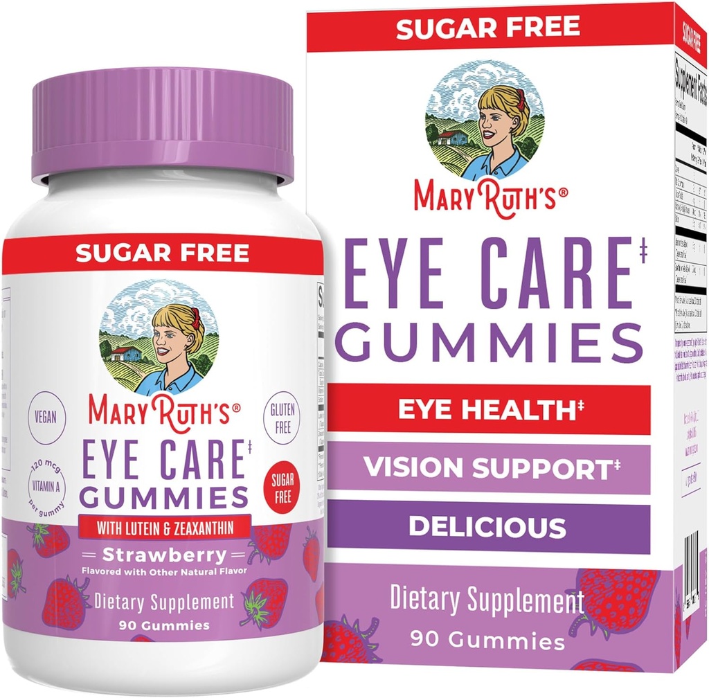 مريم روث عضوي رعاية العين غوميس - Eye Health Vitamins for Adults and Kids | Lutein and Zeaxanthin supplements s for Eyes - Vegan - Non-GMO - Gluten Free | 90 count