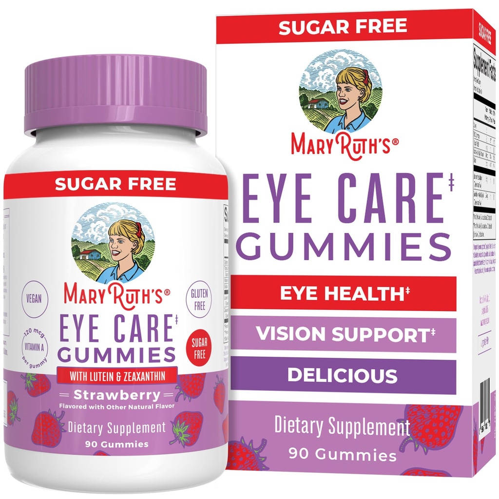 MARYRUTH'S Organics Eye Care Gummies | Eye Health Vitamins for Adults and Kids | Lutein and Zeaxanthin Supplements | for Eyes | Vegan | Non-GMO | Gluten Free | 90 Count