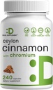 Chromium 1000mcg ilə Ceylon Cinnamon, 240 Capsules | Active Inner Bark özü, True Sri Lanka Source | Natural Cinna Supplementmons
