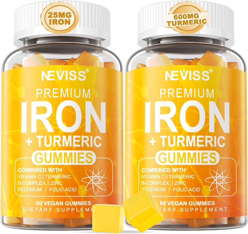 NEVISS Vegan Iron Gummies, 120 Cts