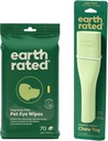 Earth evaluat Clean & Calm Bundle - Include 70 de șervețele cu ochi de animale de companie fără parfum & 1 Jucărie mare de îmbogăţire