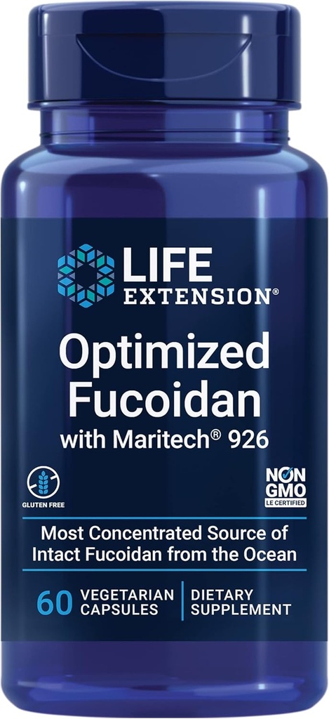 Estensione della vita Fucoidan ottimizzato con Maritech® 926, promuove la funzione immunitaria sana, senza glutine, non OGM, vegetariano, 60 capsule