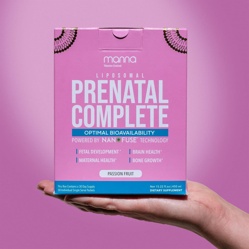 Manna Vitamins Evolved - Liposomal Prenatal Complete - 여성을위한 액체 Prenatal 비타민 - 임신의 모든 단계를위한 임신 여성을위한 최고의 임신 비타민