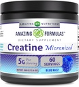 Amazing Formulas Micronized Creatine Monohydrate Powder Supplement | 5000 mg Per Serving | Ideal Pre & Post Workout Supplement | Made in USA (12.6 Oz | Blue Rasbperry, Blue Raspberry)