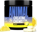 Animal Creatine Chews Tablets - Creatina potenziata Monoidrato con AstraGin per migliorare l'assorbimento, sale marino per pompe aggiuntive, Deliziose e Comode Chewable Tablets - Lemon Ice