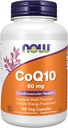 JETZT Nahrungsergänzungsmittel, CoQ10 60 mg, pharmazeutische Klasse, All-Trans Form von CoQ10 Produziert von Fermentation, 180 Veg Kapseln