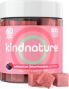 KINDNATURE Supplément de potassium élevé Gommies 500mg - Chewable pour les adultes et les enfants - Supplément minéral de biocarbonate de potassium pur - végétalien, sans gluten, non OGM - 60 Gommies (30 jours d'approvisionnement)