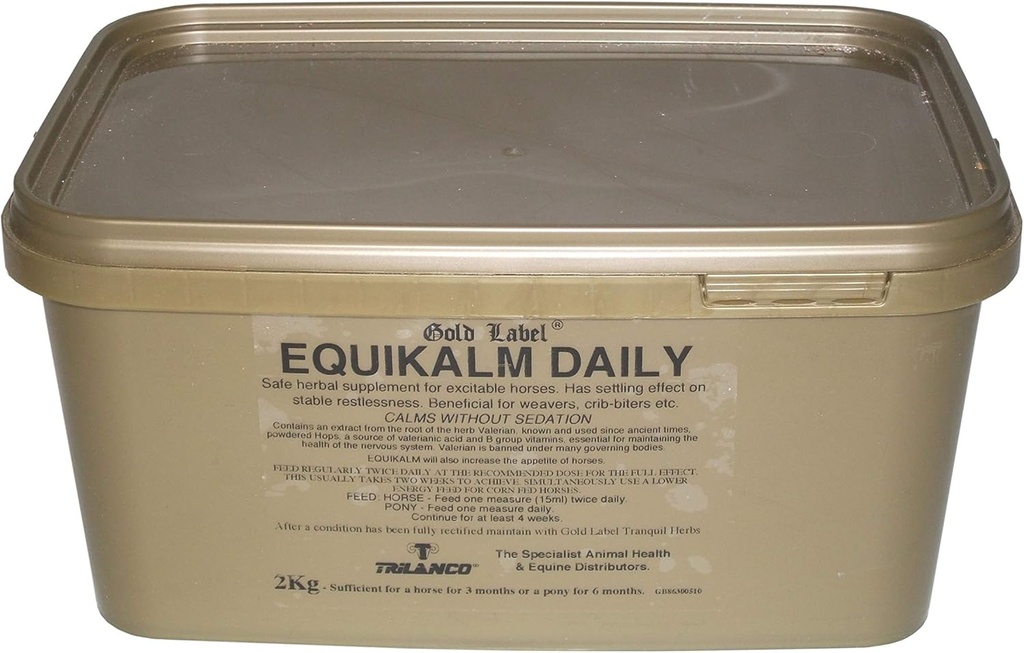 Gold Label Equikalm Daily, Horse Calming, Suplemento de Cavalo, 2 KG
