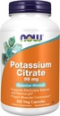 NOW Alimentos, Citrato de Potássio 99 mg, Suporta Balanço Eletrolítico e pH normal*, Mineral Essencial, 360 Veg Cápsulas