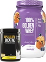 Maxler 100% Golden Whey (Blueberry Muffin 2 lb) & 100% Golden Creatiini (Ei maustettu 10.6 oz)