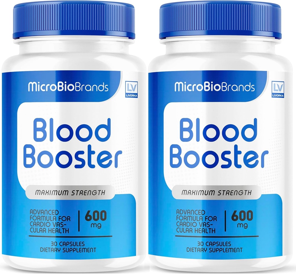 ( Pack) Microbio Blood Booster, Microbio Blood Boolls, Micro Bister Blood Brands, Micro Bio Brander Blood Brands, 60 Capsules cho 2 tháng.