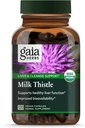 Gaia Herbs Milk Thistle - Suplemento de fígado e soporte de limpeza para axudar a manter unha función de fígado saudable * - 120 cápsulas veganas (40-Day Supply)