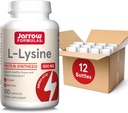 Jarow Formulas L-lizīns 500 mg - 100 kapsulas - Essential Amino Acid for Protein Metabolism - Diētiskās piedevas - līdz 100 Servējumiem (iepakojums no 12)