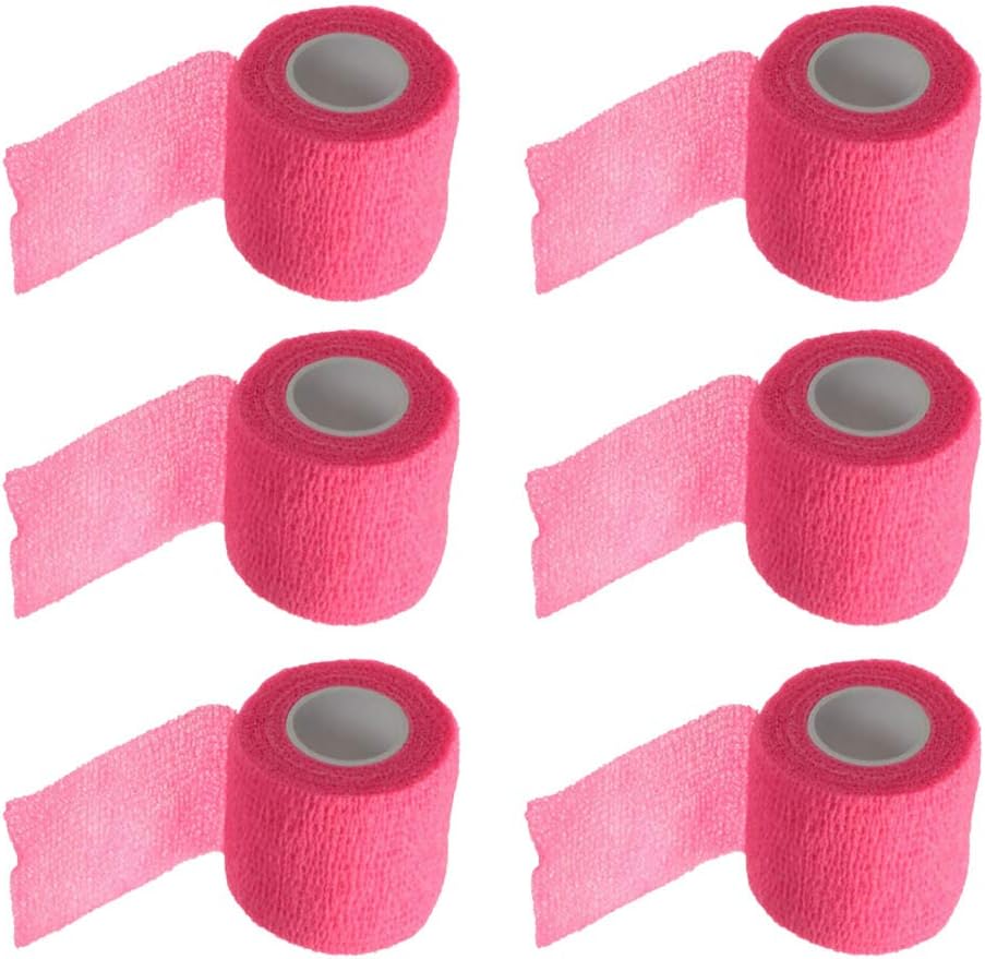 ESUPPORT 2 Inches X 5 Yards Self Adherent Cohesive Wrap Bandages Adhesive Wounds Strong Elastic First Aid Tape for Sport Wrist Ankle 6 Count