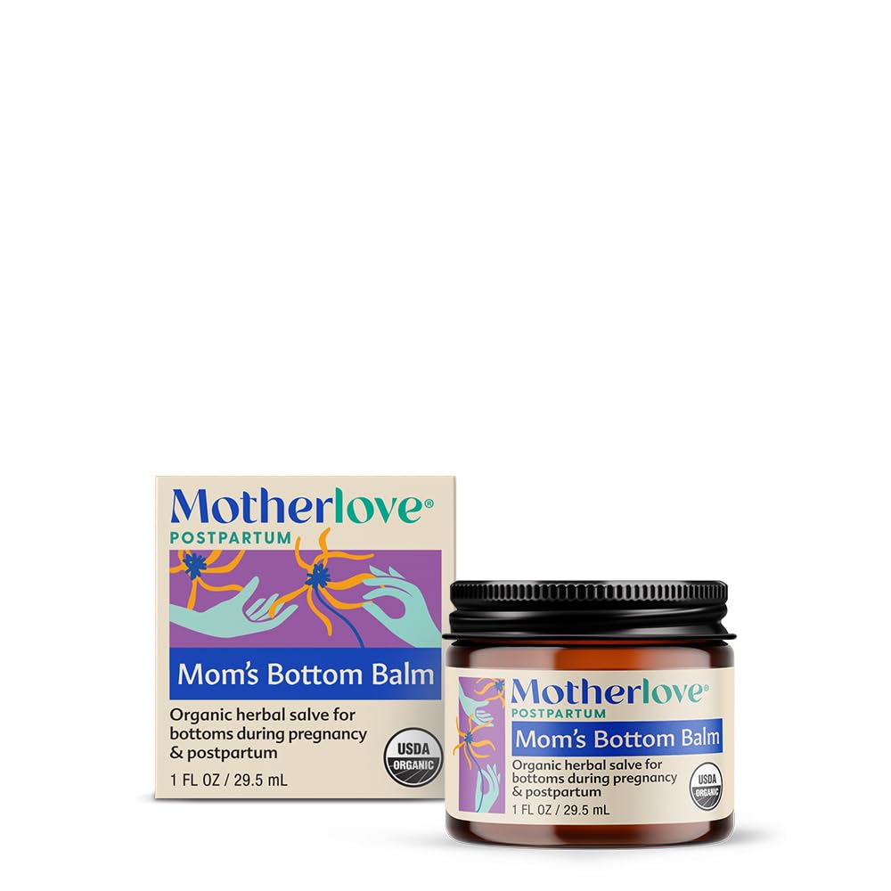 Motherlove mama lui Bottom Balm (1 oz) Salve Organic Herbal w/Vrăjitoare Hazel pentru funduri în timpul sarcinii și postpartum 