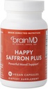 Amen BrainMD Happy Saffron Plus - 90 kapsula, 2ko paketea - Saffron Flower Extract, Curcumin & Zinc - Vegan, Gluten Free - 60 zerbitzu guztira