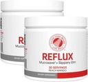 Reflux Digestive Supplement - Peach Mango Flavor - Hver tub = 30 Scoops = 30 Serveringer - Mukosal støtte for syreproblemer - med Mukosave FG og Slippery Elm Bark (2 tuber)