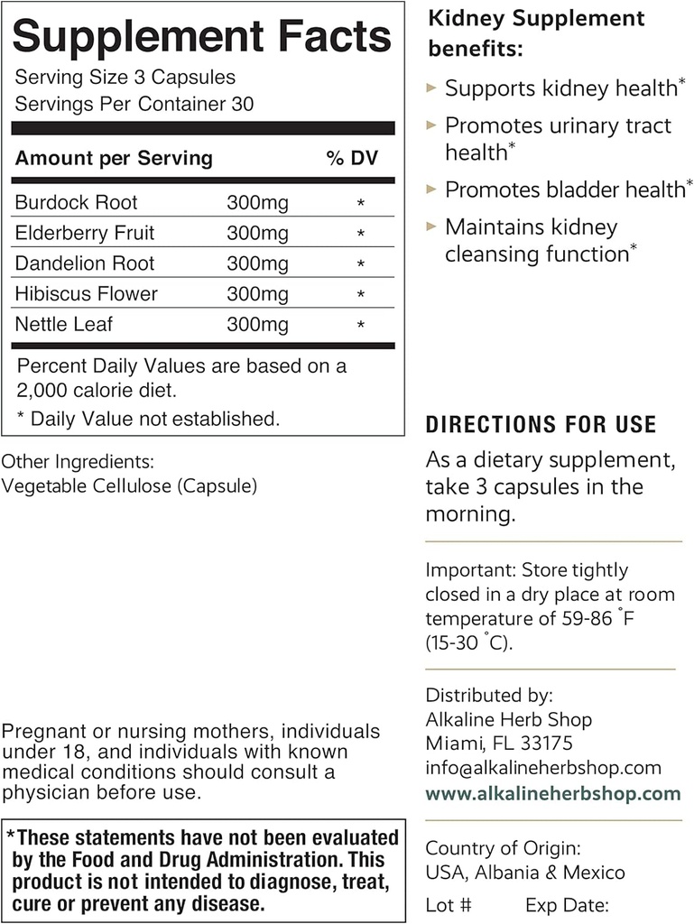 Alkaline Herb Store Niersupplement 90 Capsules