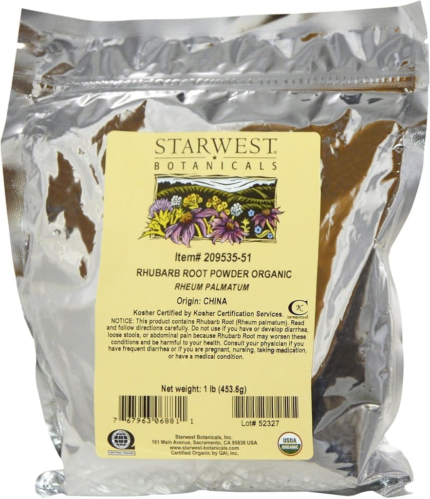 Rubarbă organică Root Powder 1 lire