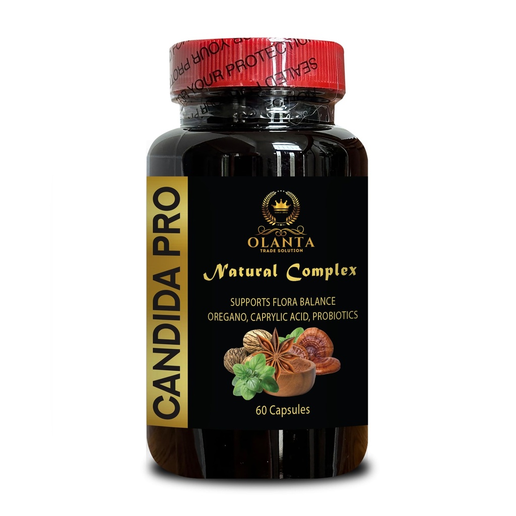 Candida Support Complex - arabinogalactan Immune, probiotics for Women Digestive Health, Oregano Leaf Extract, Intestinal Cleanse, Gut Health Support - 1 Bottle 60 Capsules