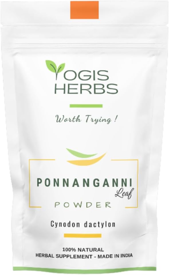 YOGIS HERBS Ponnanganni lapų milteliai (Sessile joyweed) - Holistinis akių, odos, kaulų ir imuninio sveikatingumo priedas 124; natūralus Detox Aid -100 GMS (3,5 oz)