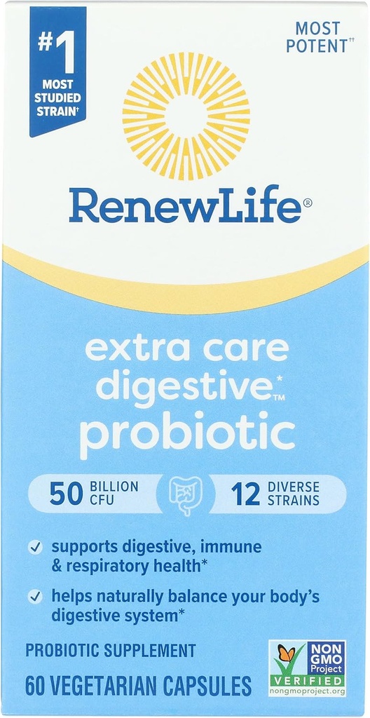 Obnovitev življenja Ultimate Flora Extra Care Probiotic 50 milijard, 60 CT