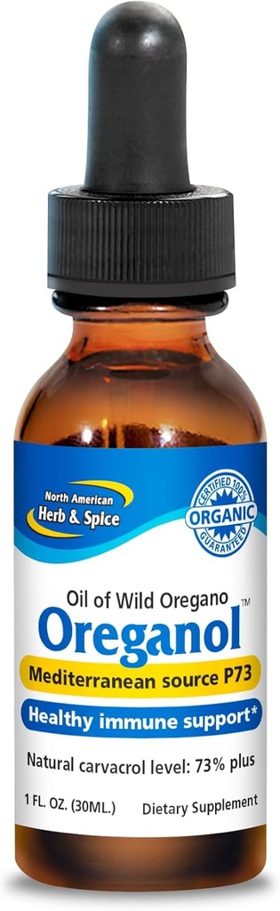 NORTH AMERIKAN HERB & SPICE Oreganol - 1 fl. oz. - Unprocessed, Wild, Organic Oregano Oregano Oil - Middelhavet Kilde P73 - Ikke-GMO - 432 Services