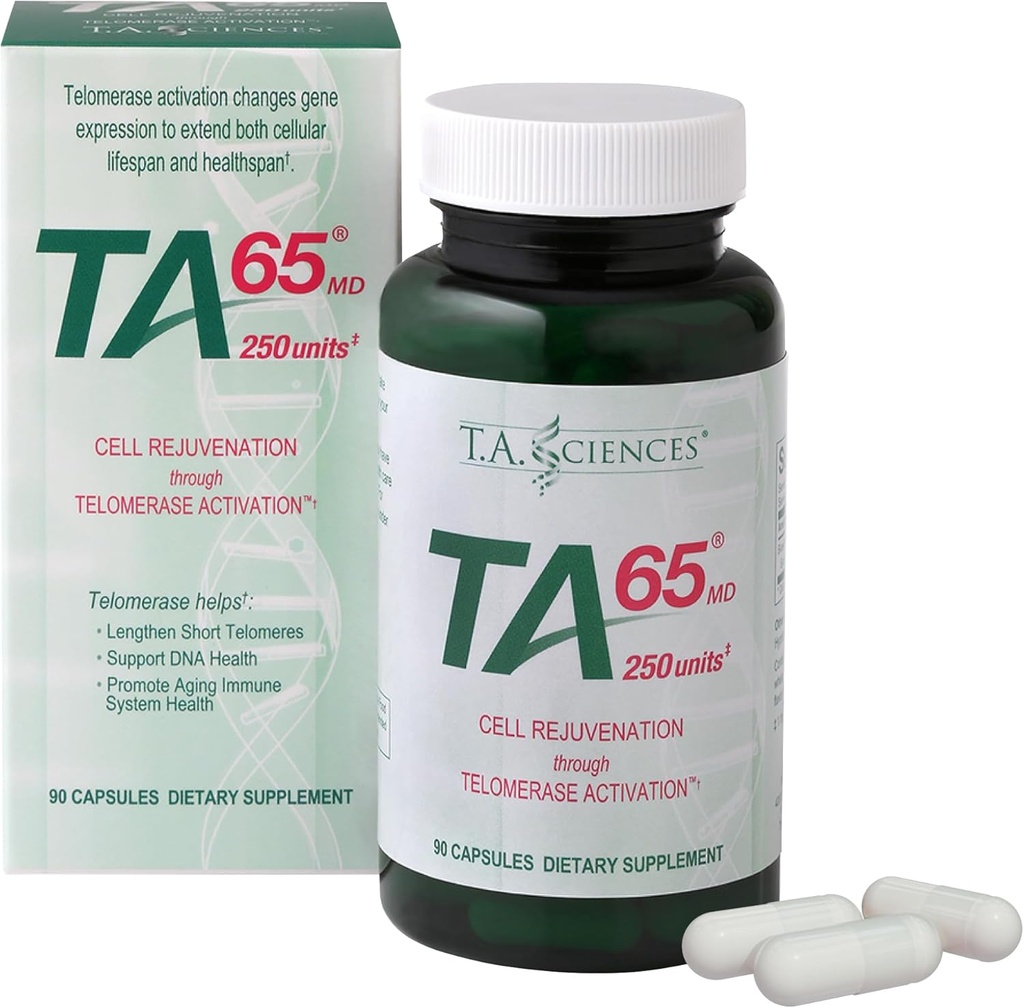 T.A. Sciences TAO-65 Telomackum suplementari - Institució de l'ADN, implementació de cel· la Stem, Rejuvenació de cel·lular, Telomera la longitud, 2.5 Times Potència, 90 Capsule