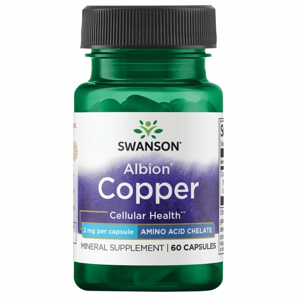 Swanson Albion Chelated Copper 2 Milligrams 60 Capsules