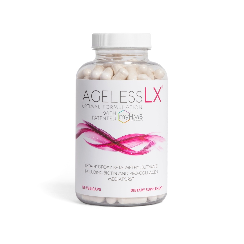 AgelessLX HMB Supplements for Women - Collagen Enhancer Capsules - Anti-Aging for 40 + Lean Muscle Builder - Biotin, Vitamin D3 K2 Supplement for Youthful Skin - 60 Servings