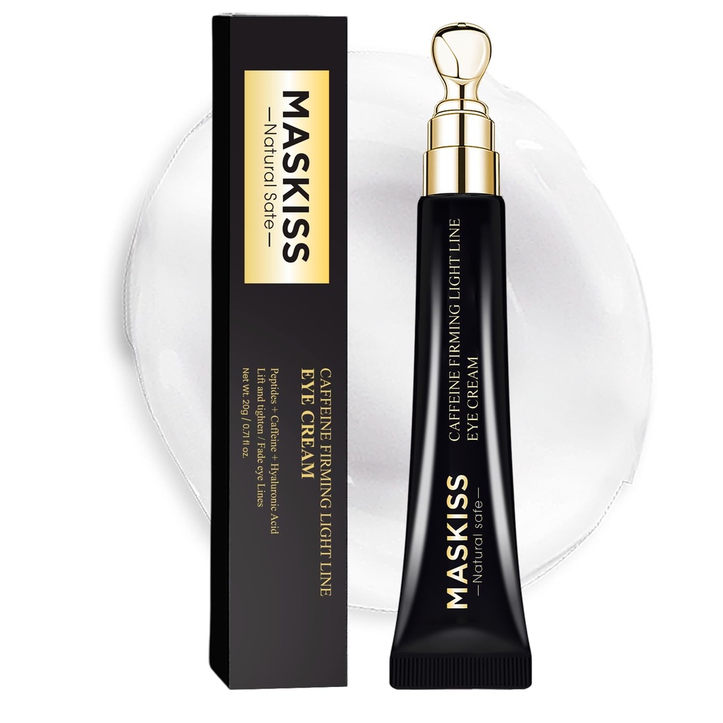 Under Eye Cream for Wrinkles, Skin Renewing Eye Cream with Peptides + Caffeine for Dark Circles and Puffiness, Anti Aging, Reduce Fine Lines and Under EyeBags, Fragrance Free