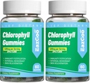 2 Pack Chlorophyll Gummys for body Odor Deodorant *,无糖可食用Chlorophyll for Immune 支助妇女 Vegan Non-GMO,120 Counter