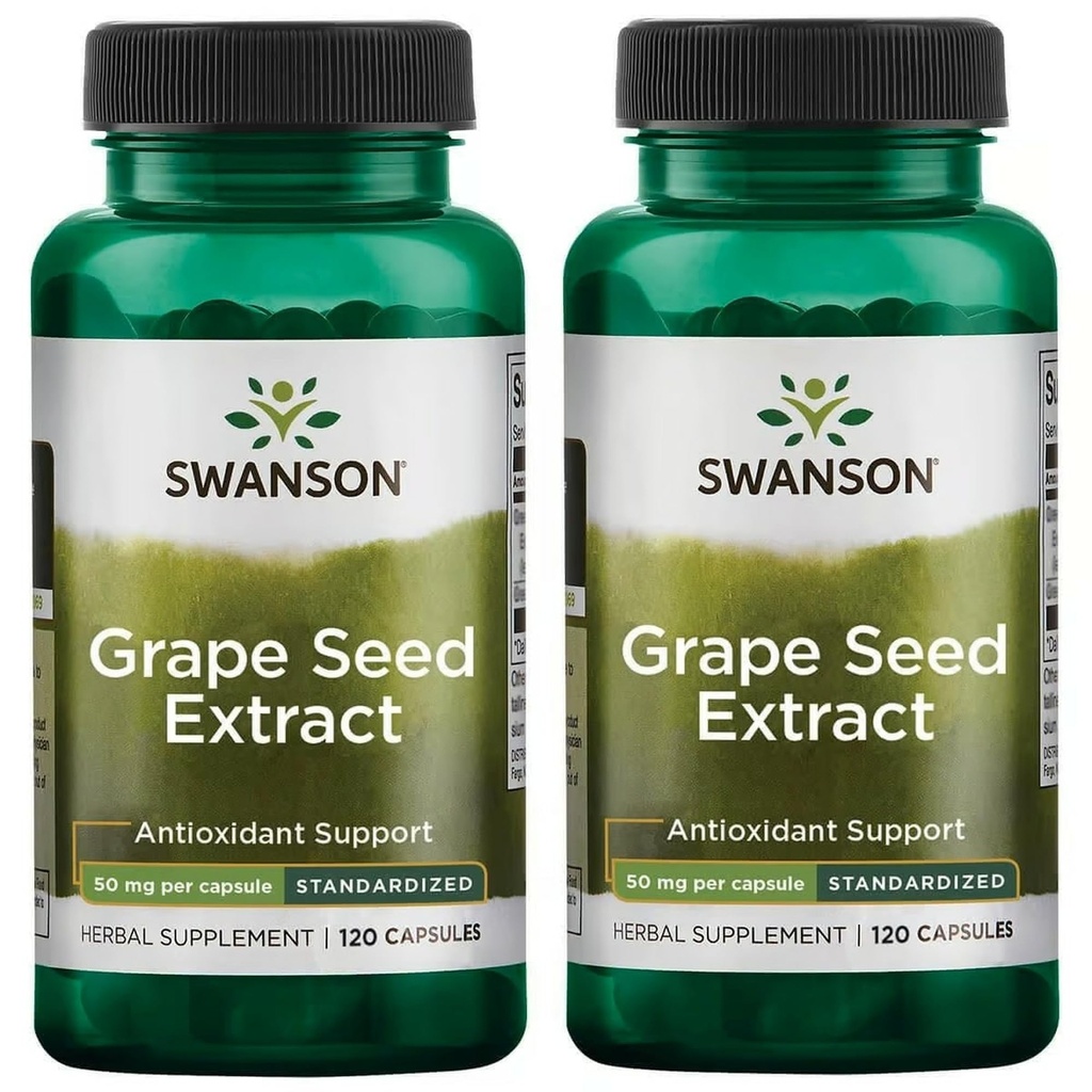 Swanson Grape Seed Extract (Standardized) 50 Milligrams 120 Capsules (2 Pack)