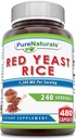 Pure Naturals Red Yeast Rice 1200 Mg per Serving, Capsules Addition Ş124; Non- GMO Ş124; Gluten Free (480 Count)