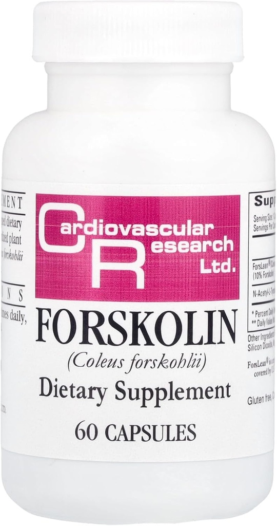 Cardiovascular Araşdırma Forskolin, White, 60 Count