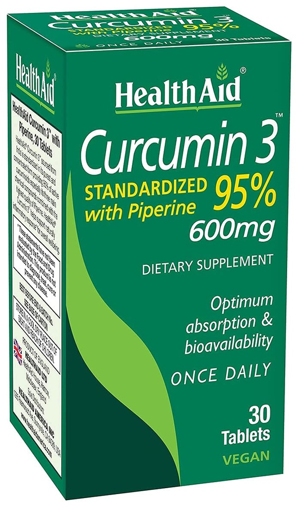 Curcumin Complex 600 mg, 30‑Count | Turmeric Extract with Bioperine for Enhanced Absorption, 95% Curcuminoids | Vegan, Daily Joint & Immune Support Supplement