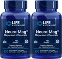 Life Extension Neuro-Mag 150 Vegetarian Capsules (Pack of 2), Magnesium L-Threonate, Magtein Supplement