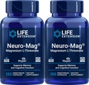 Livslängd Neuro-Mag 150 Vegetariska kapslar (Pack of 2), Magnesium L-Threonate, Magtein Supplement
