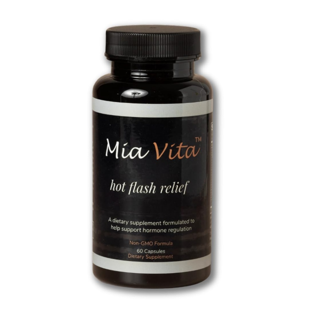 Mia Vita Hot Flash Supplements for Menopause Non-GMO Natural Hormone Regulation for Night Sweats Black Cohosh & Dong Quai 60 Capsules (30 Day Supply)